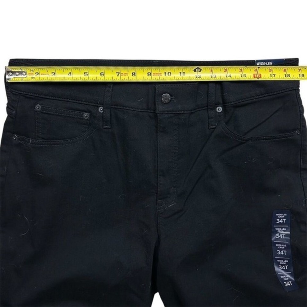 NWT J. Crew Factory Women's Tall Cropped Wide-Leg Black Jeans Size 34T - Picture 7 of 10
